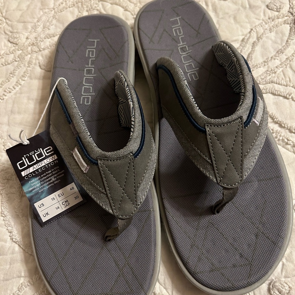 Hey Dude airflow sandals size 15 in dark gray. Sami Free